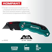 Нож технический KRAFTOOL Helfer  корпус металл, выдвижное трапециевидное лезвие 18 мм  картинка